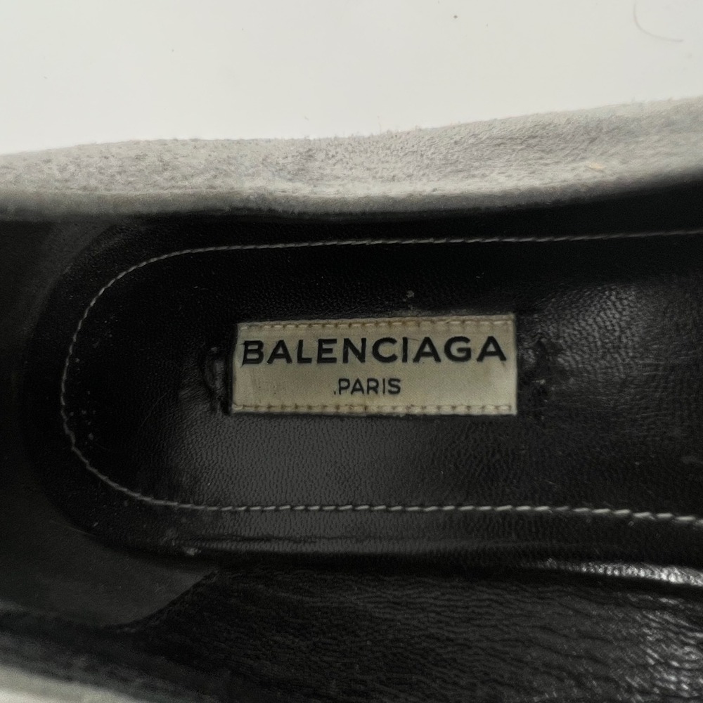Balenciaga Paris Grey Suede Pointed Toe V-Neck Flats Shoes Size 38 Made in Italy - Picture 10 of 10